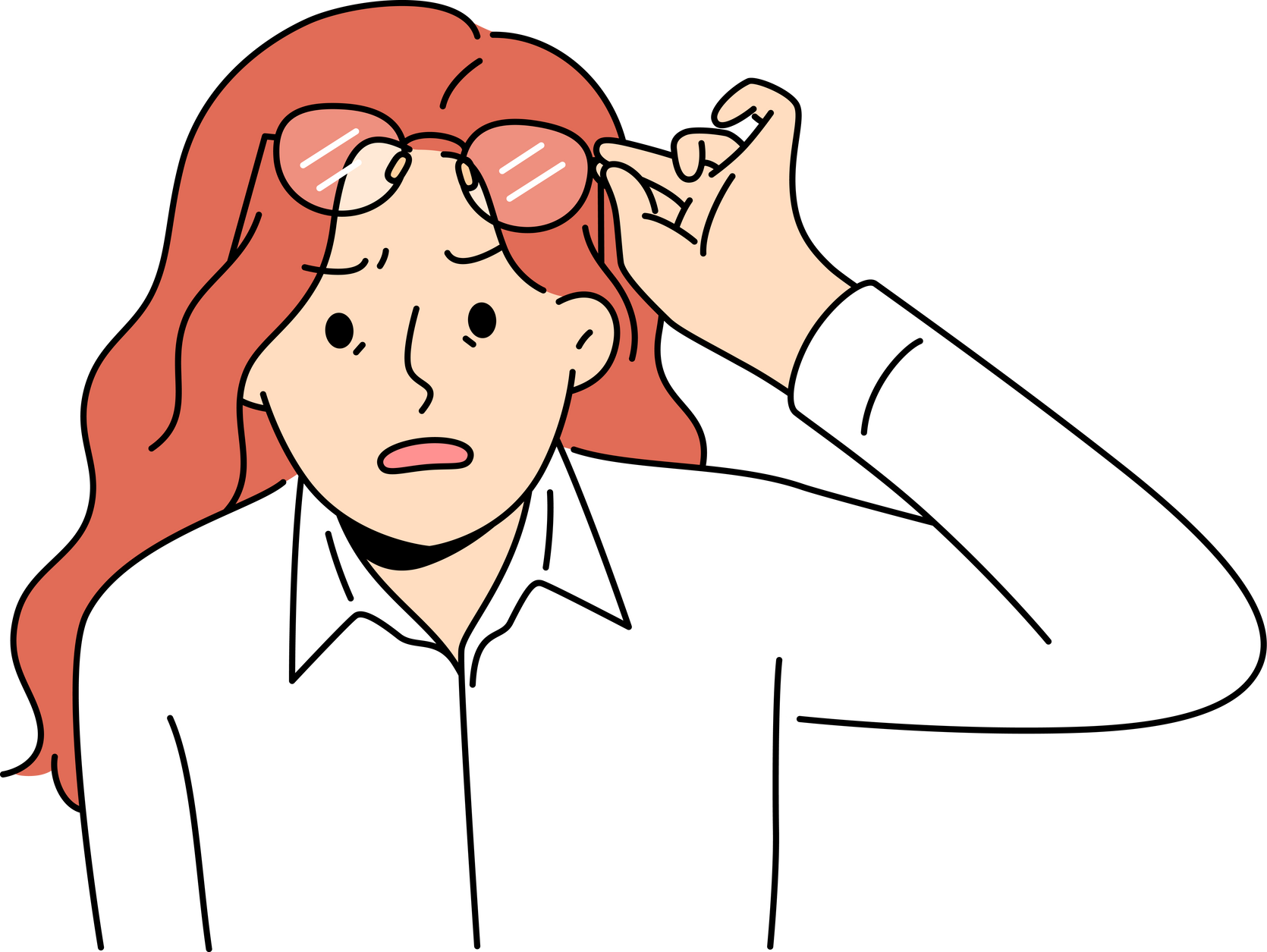 Amazed woman take off glasses shocked with unbelievable news